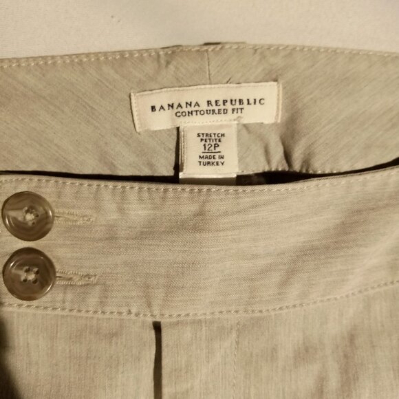 BANANA REPUBLIC Trousers  sz 12P  Light Heather Gray   Contoured Fit  Pants  EUC - Picture 4 of 12